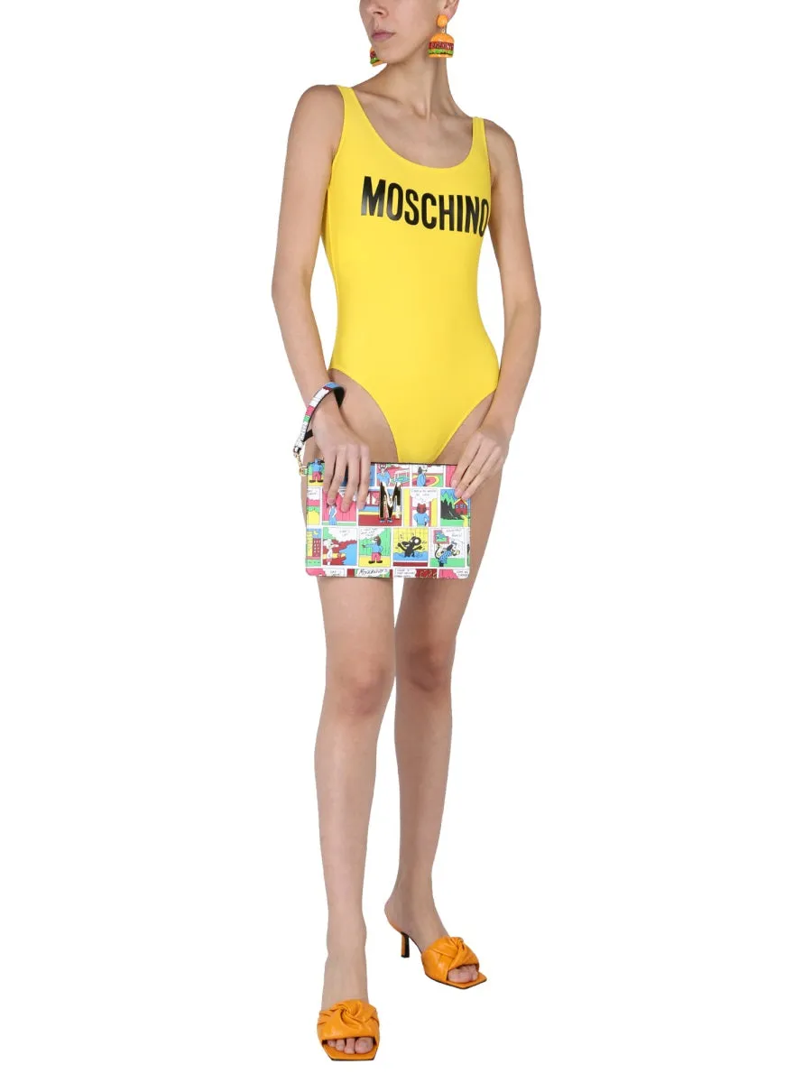 Moschino Logo Printed Swimsuit