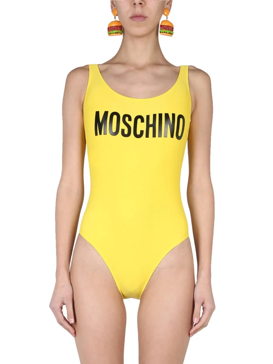 Moschino Logo Printed Swimsuit