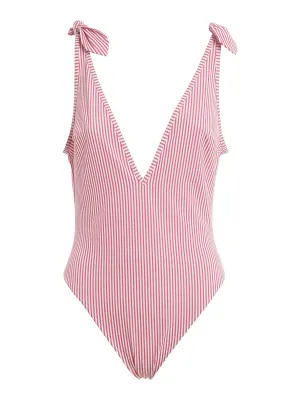 Moschino Plunging V-Neck One Piece Swimsuit