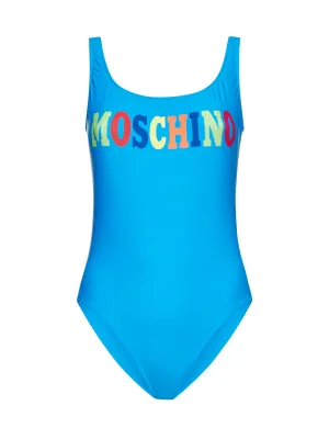 Moschino Rainbow Logo Printed Swimsuit