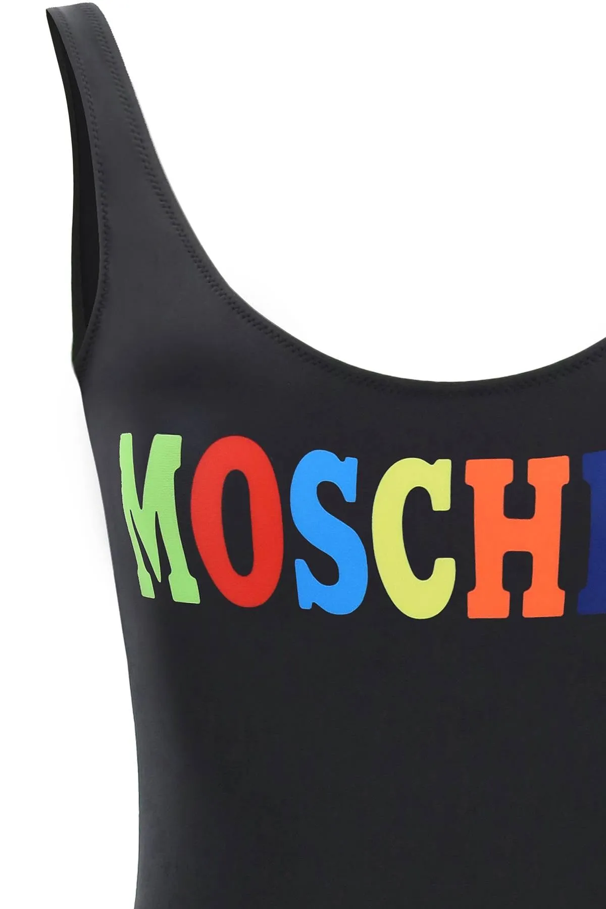 Moschino Rainbow Logo Printed Swimsuit