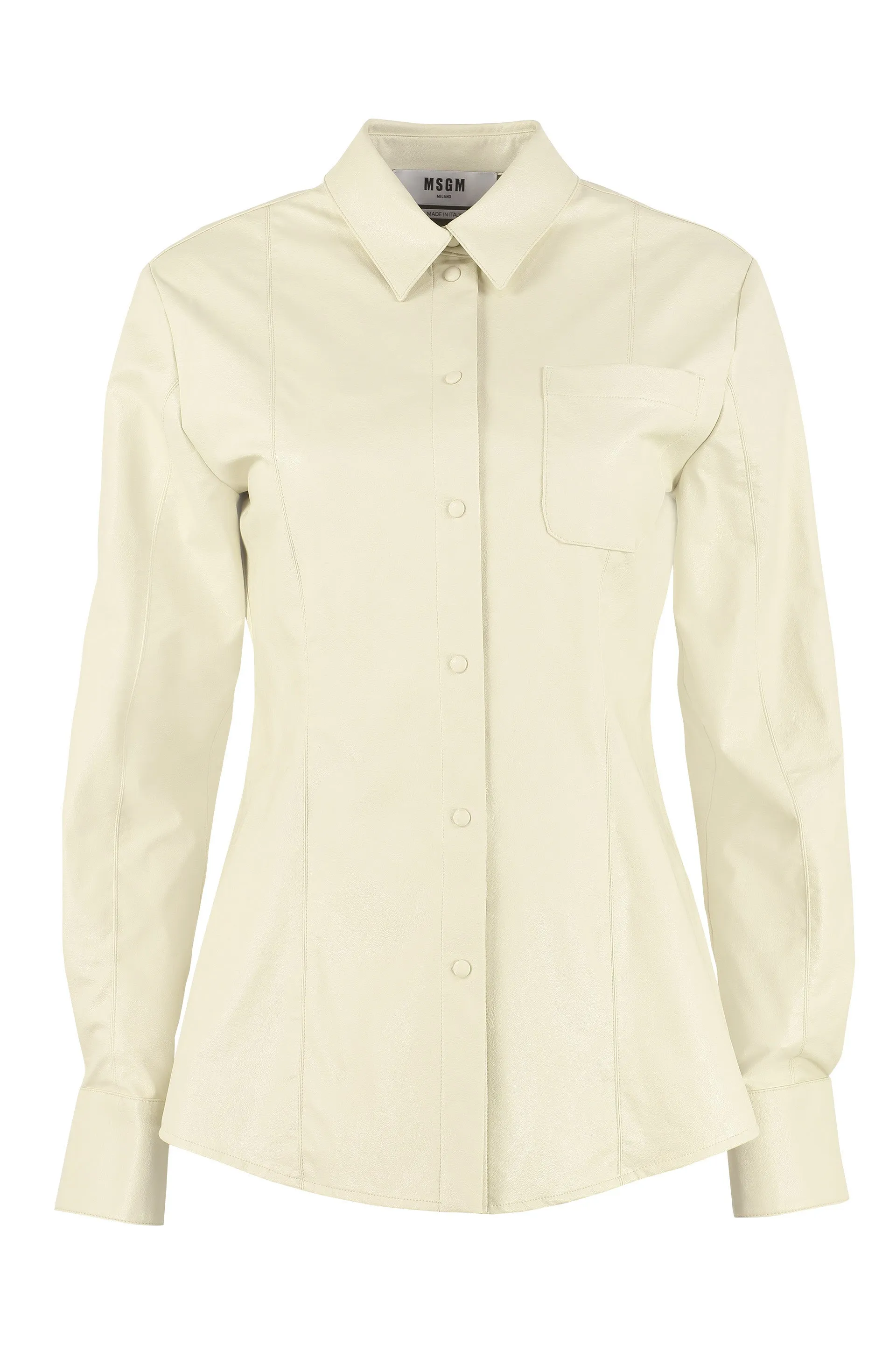 MSGM Faux Leather Buttoned Shirt