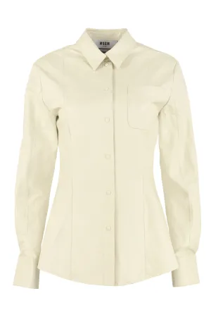 MSGM Faux Leather Buttoned Shirt
