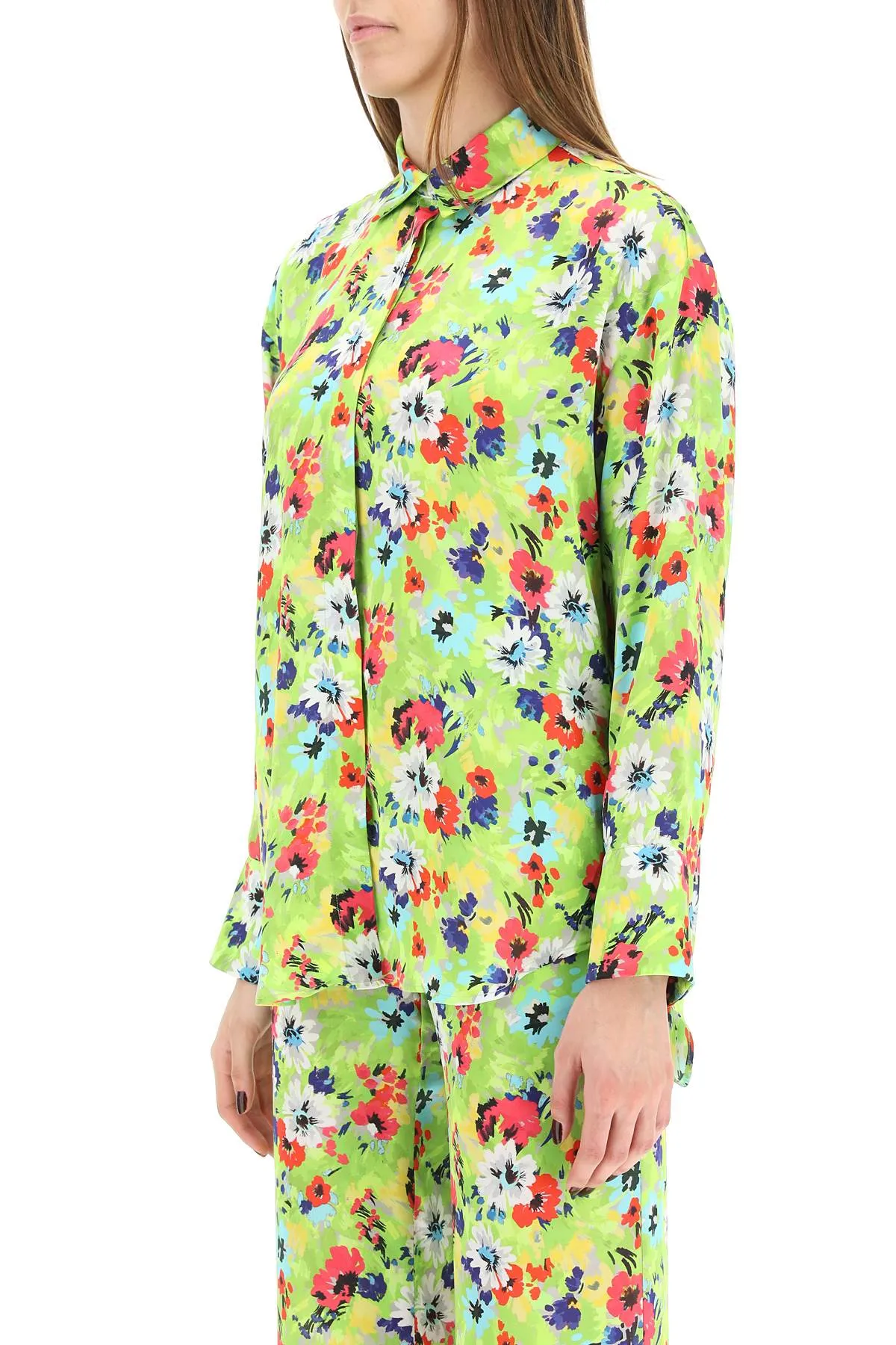 MSGM Floral Print Buttoned Shirt