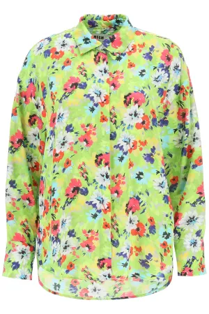 MSGM Floral Print Buttoned Shirt