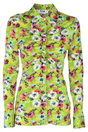 MSGM Floral Print Buttoned Shirt