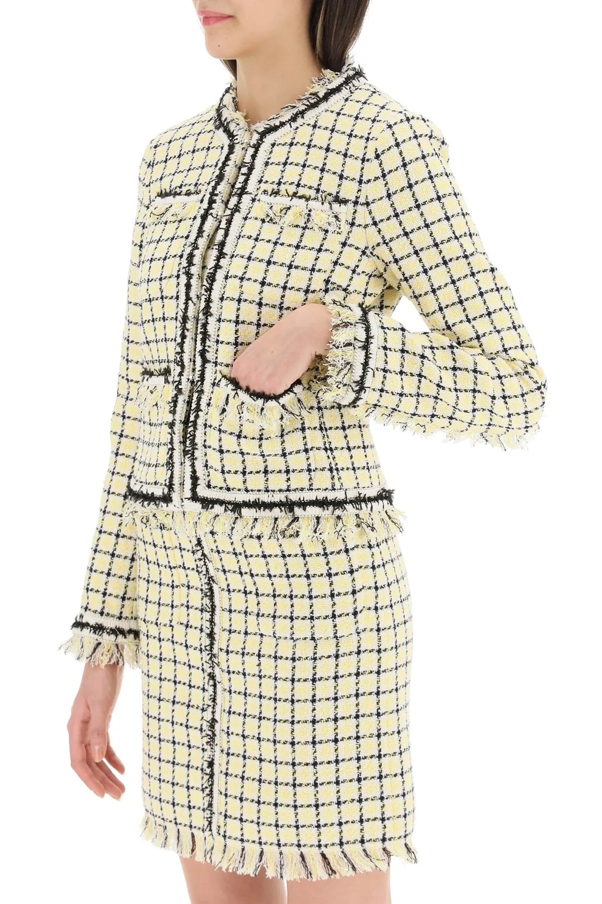 MSGM Frayed Long-Sleeved Jacket