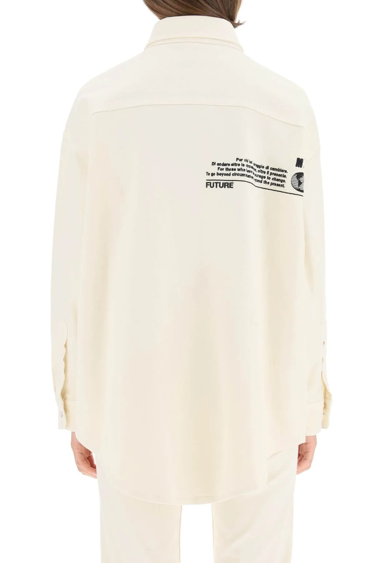 MSGM Logo Printed Oversized Shirt