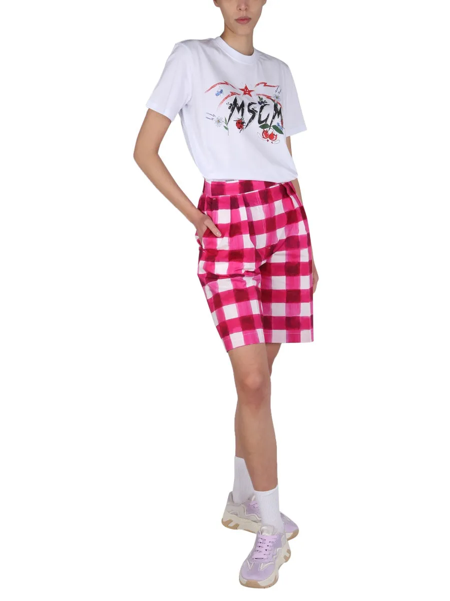 MSGM Printed Crewneck T-Shirt