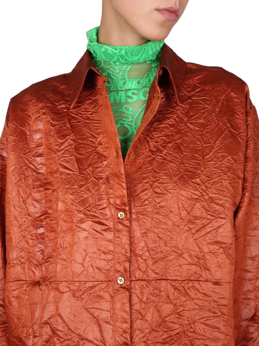 MSGM Snap-Button Collared Shirt