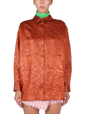MSGM Snap-Button Collared Shirt