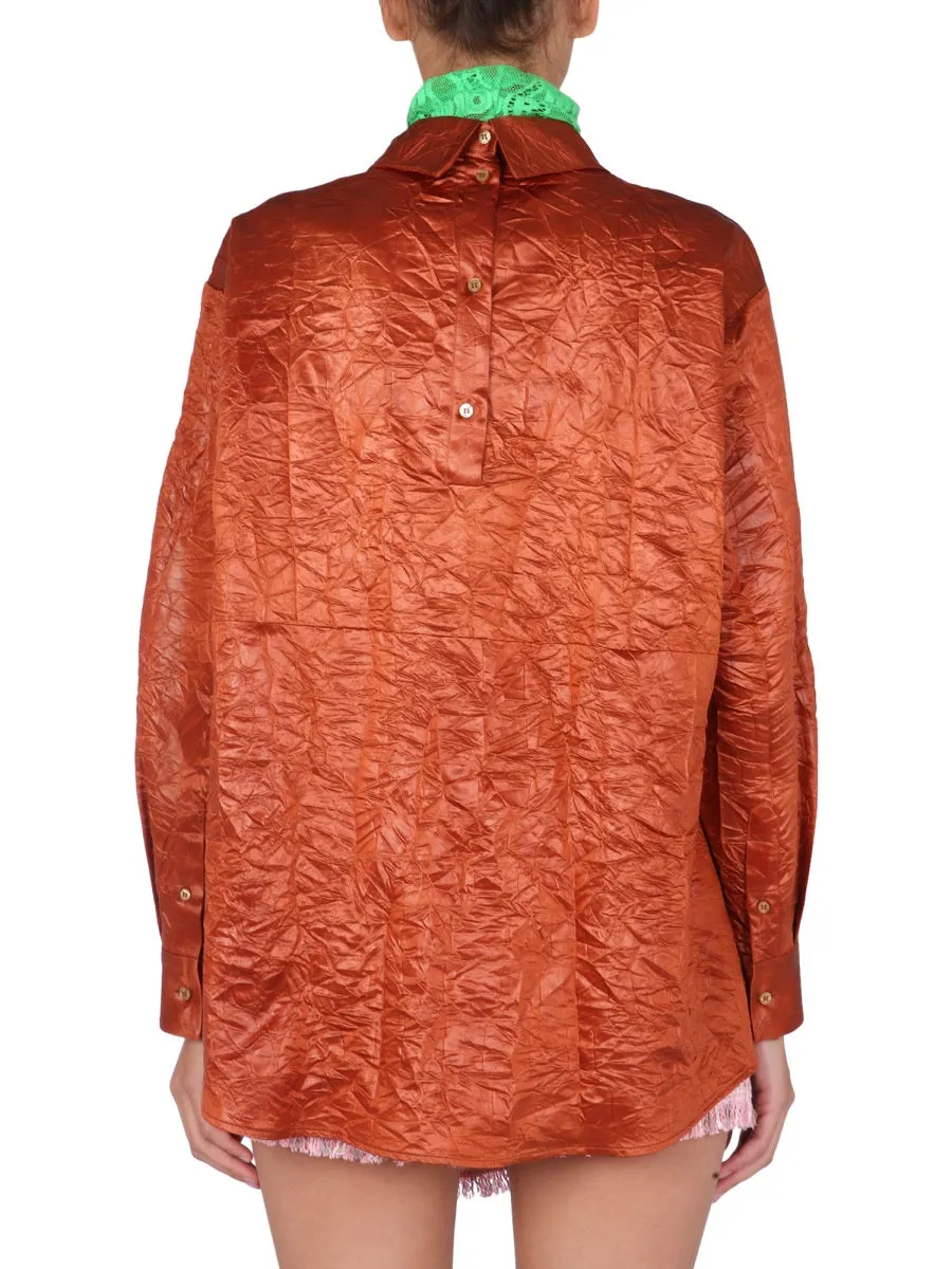 MSGM Snap-Button Collared Shirt