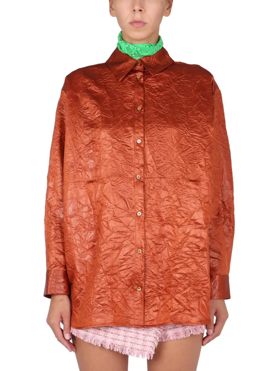 MSGM Snap-Button Collared Shirt