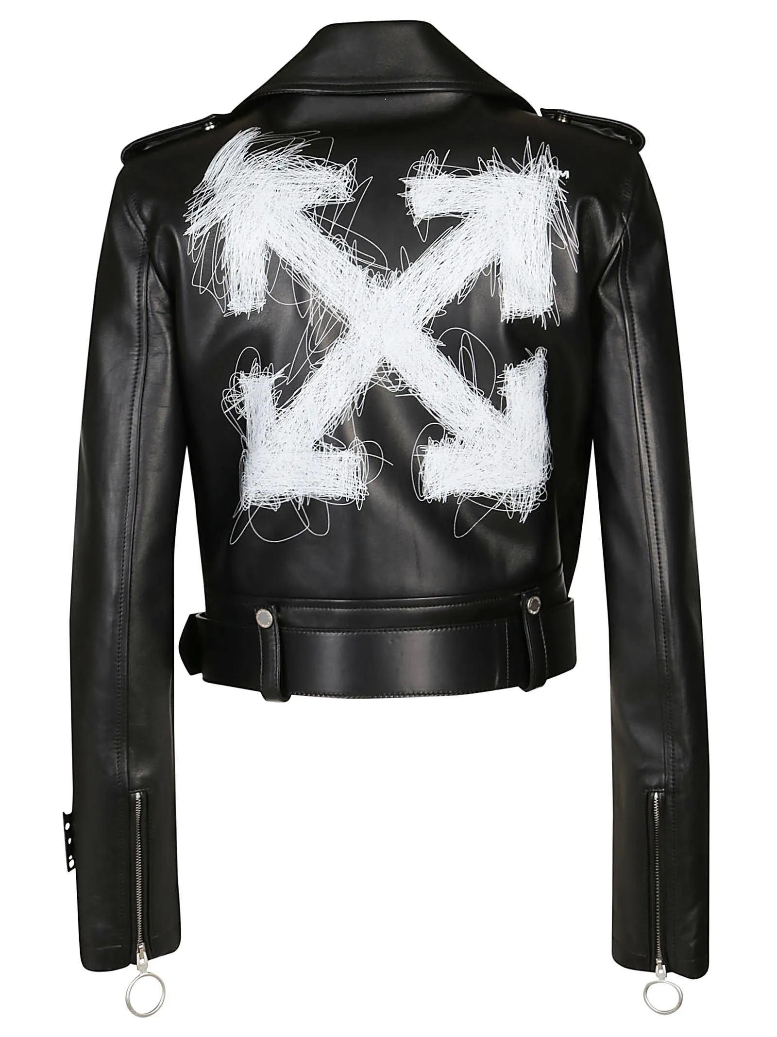 Off-White Arrow Printed Biker Jacket
