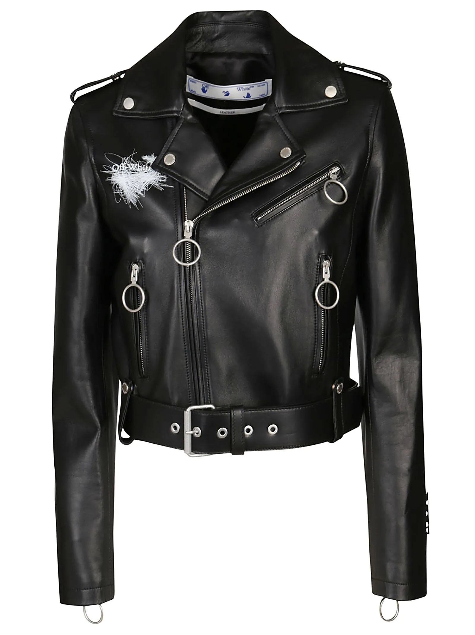 Off-White Arrow Printed Biker Jacket