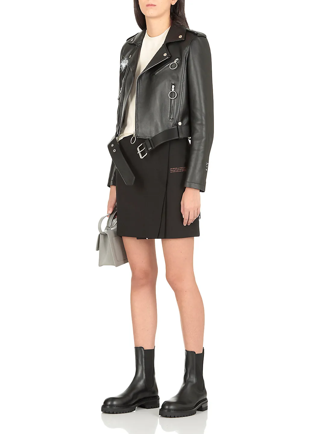 Off-White Arrow Printed Biker Jacket