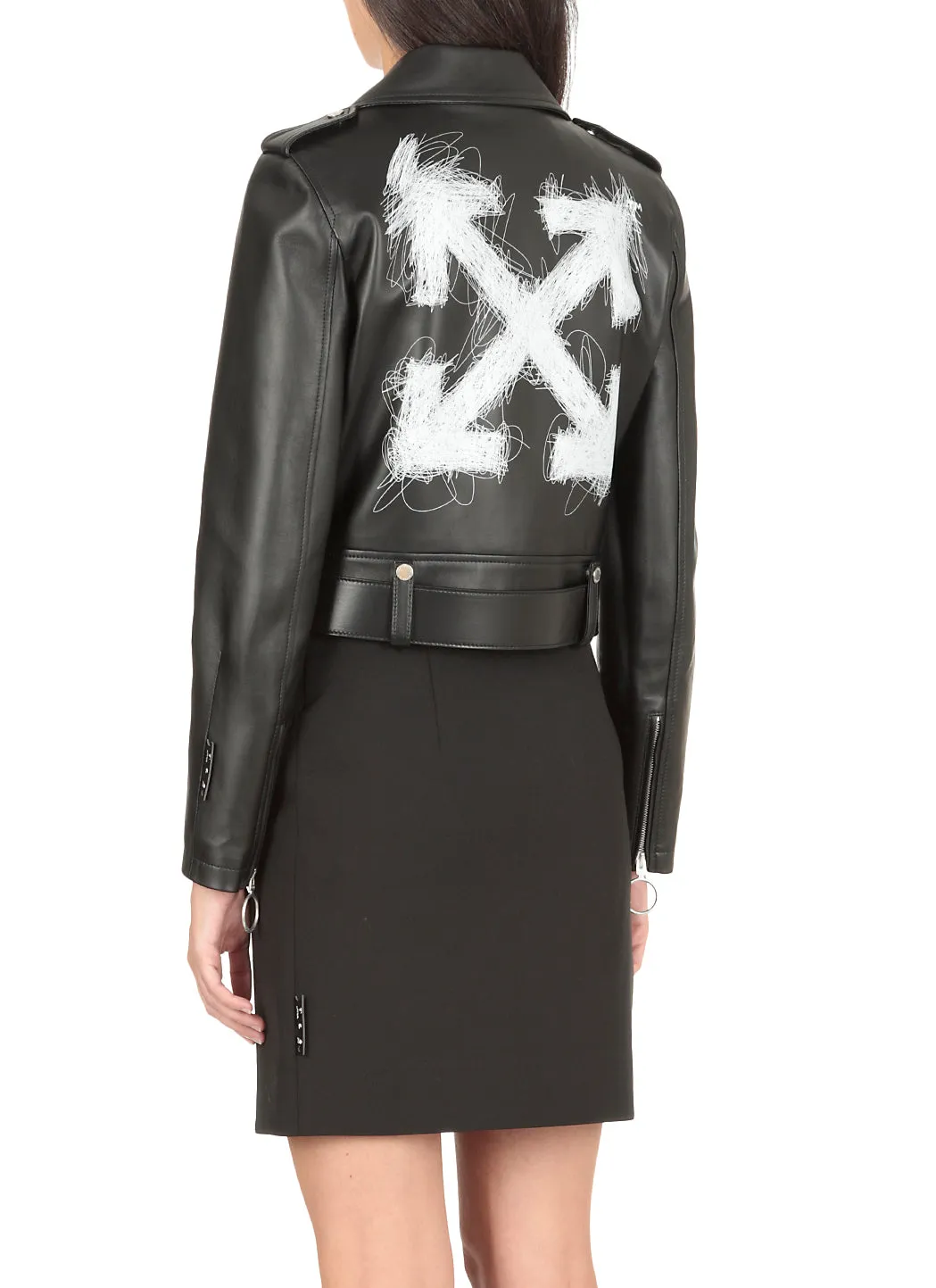Off-White Arrow Printed Biker Jacket