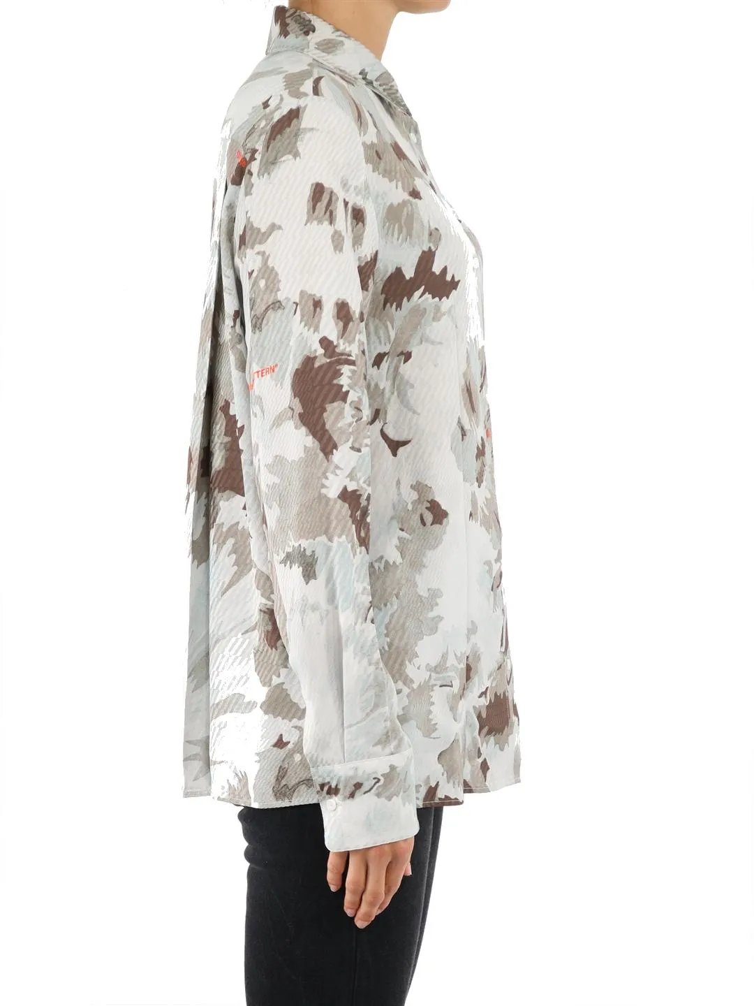 Off-White Floral Pattern Shirt