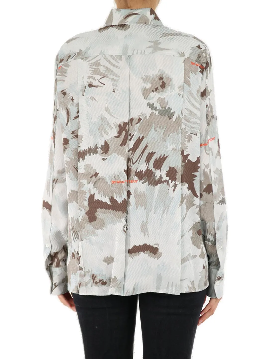 Off-White Floral Pattern Shirt