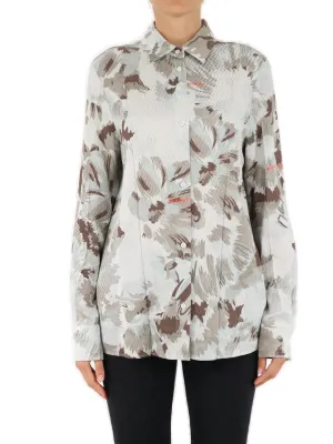 Off-White Floral Pattern Shirt