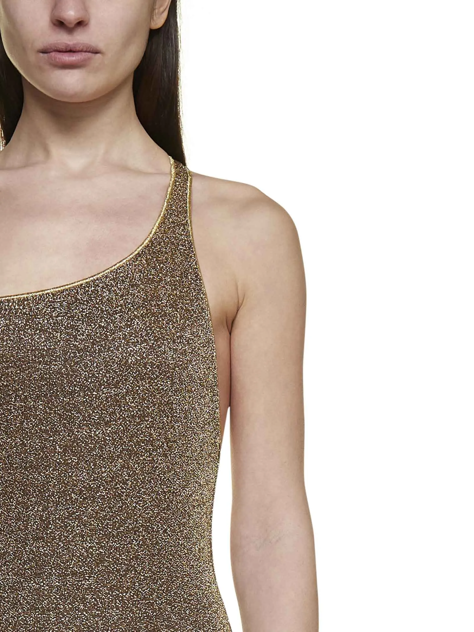 Osree Metallic Effect One-Shoulder Swimsuit