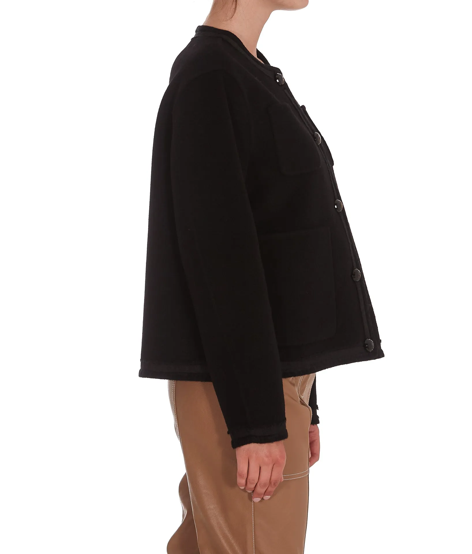P.A.R.O.S.H. Crewneck Buttoned Jacket