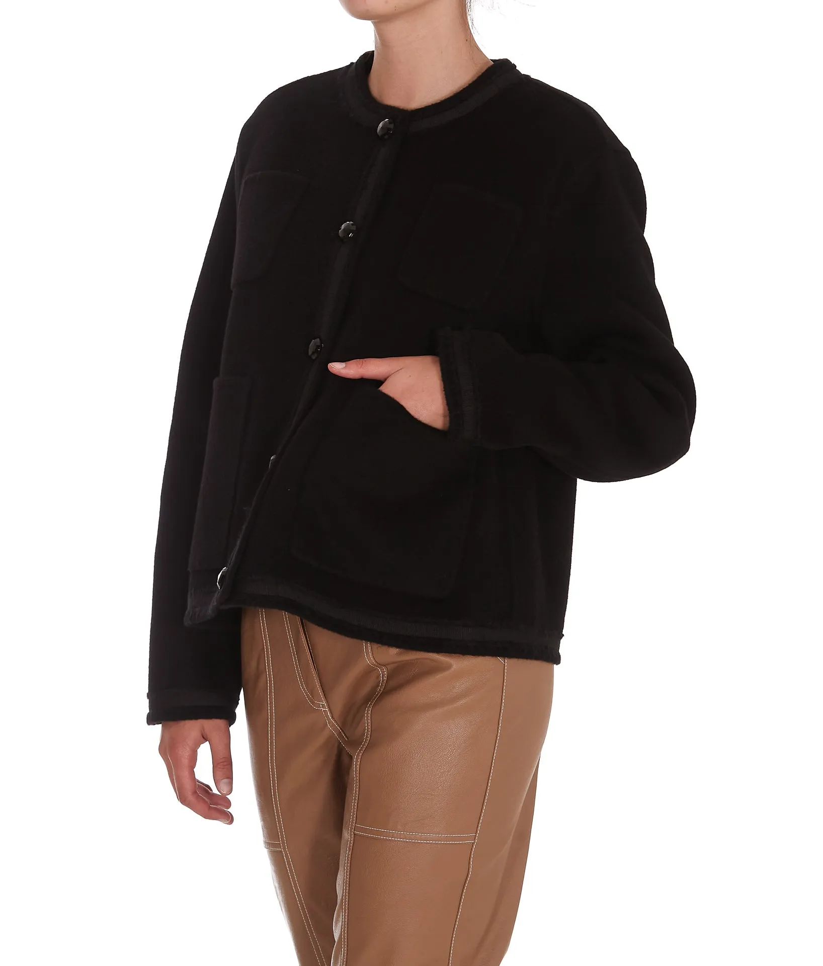 P.A.R.O.S.H. Crewneck Buttoned Jacket