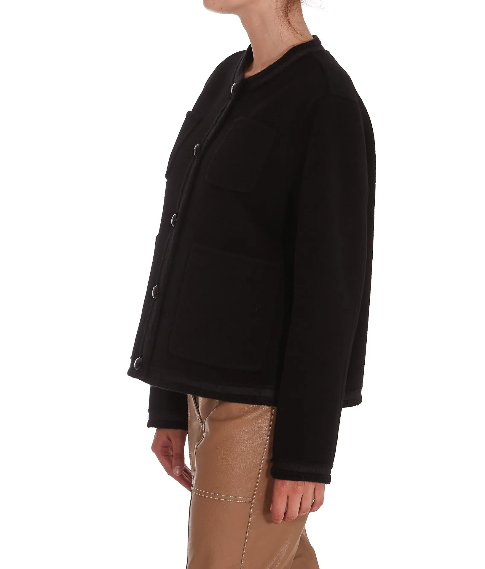 P.A.R.O.S.H. Crewneck Buttoned Jacket