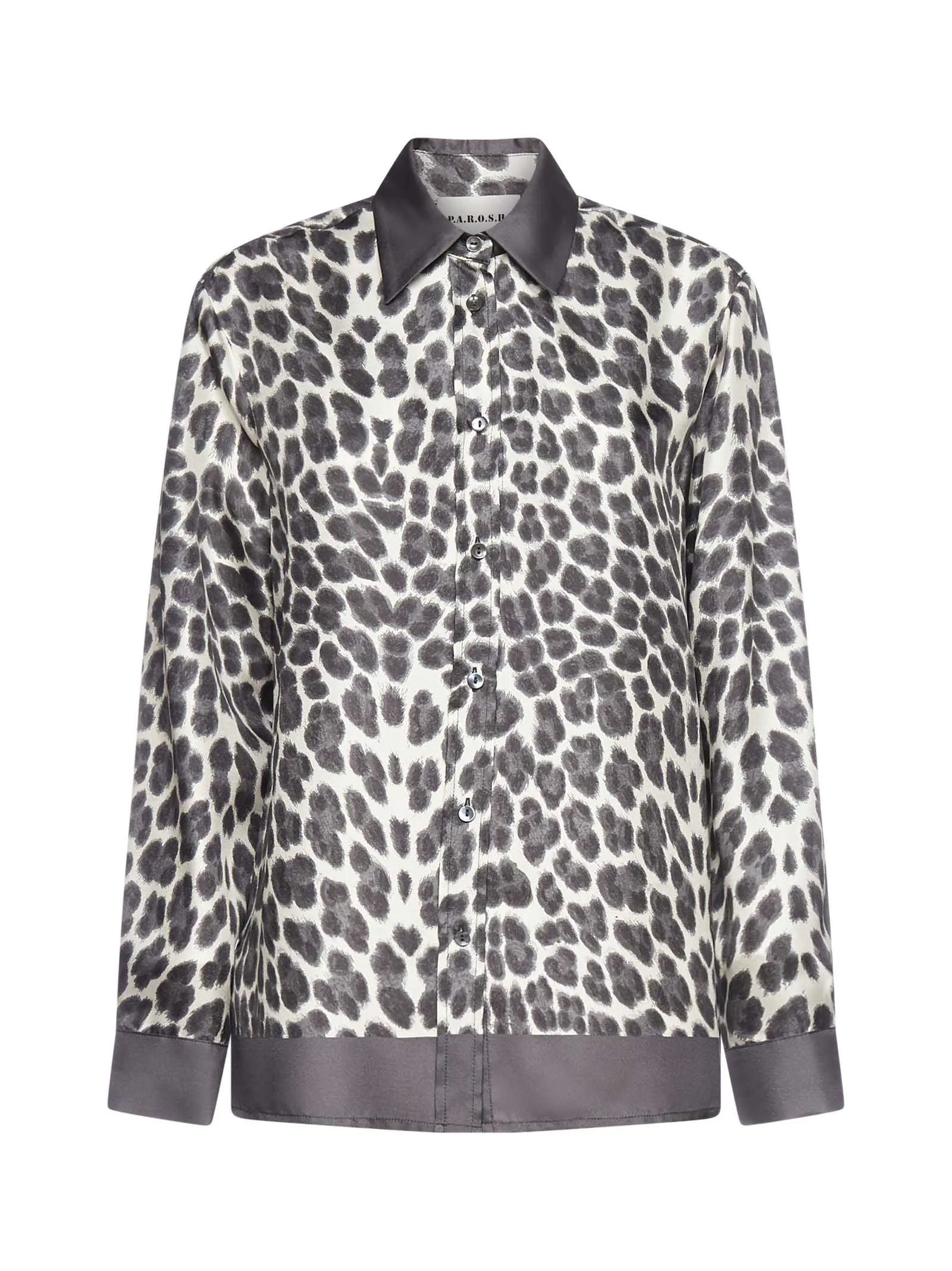 P.A.R.O.S.H. Leopard Printed Satin Shirt