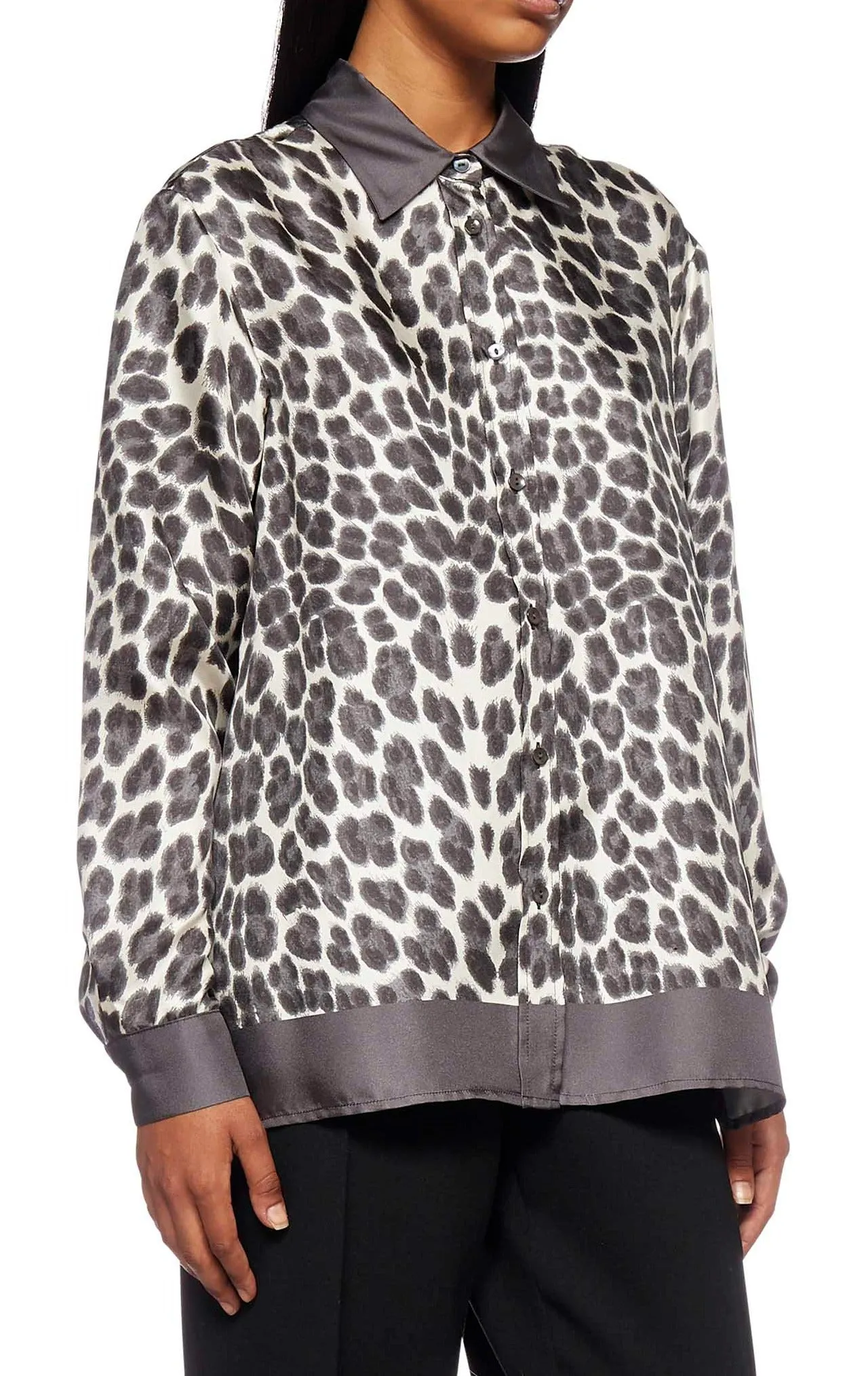P.A.R.O.S.H. Leopard Printed Satin Shirt
