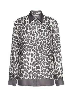 P.A.R.O.S.H. Leopard Printed Satin Shirt