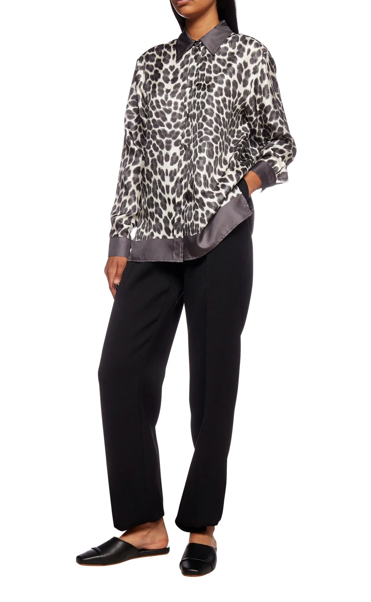 P.A.R.O.S.H. Leopard Printed Satin Shirt