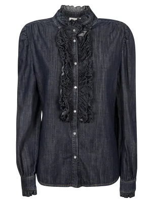 P.A.R.O.S.H. Ruffled Denim Shirt