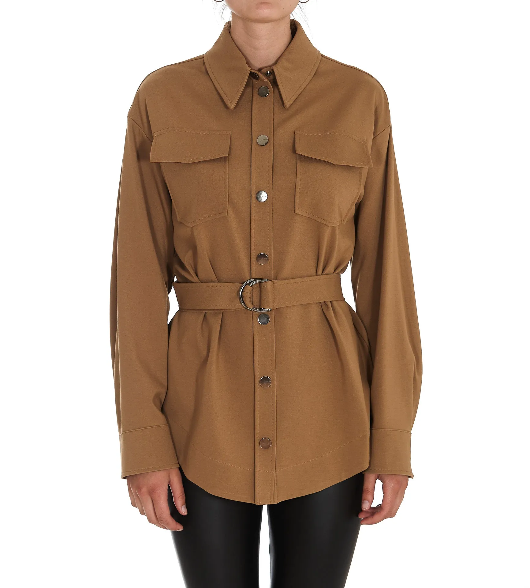 Pinko Belted Shirt Jacket