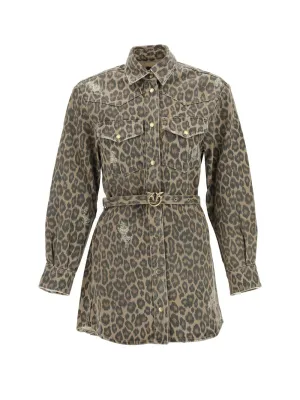 Pinko Distressed Leopard Printed Shirt