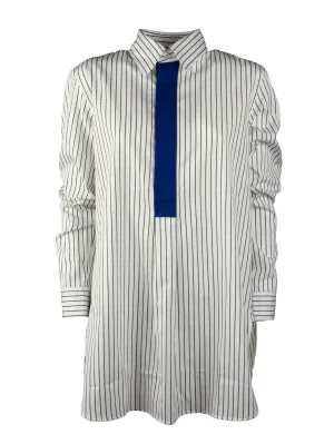 Plan C Pinstripe Panelled Shirt