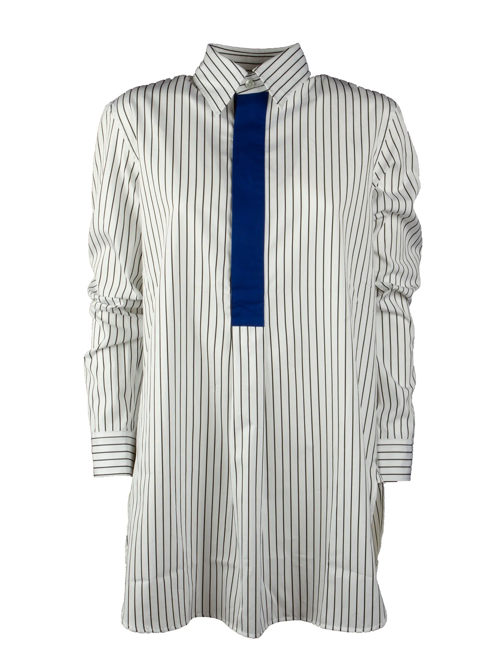 Plan C Pinstripe Panelled Shirt
