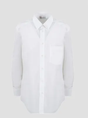 REDValentino Pleated Buttoned Poplin Shirt