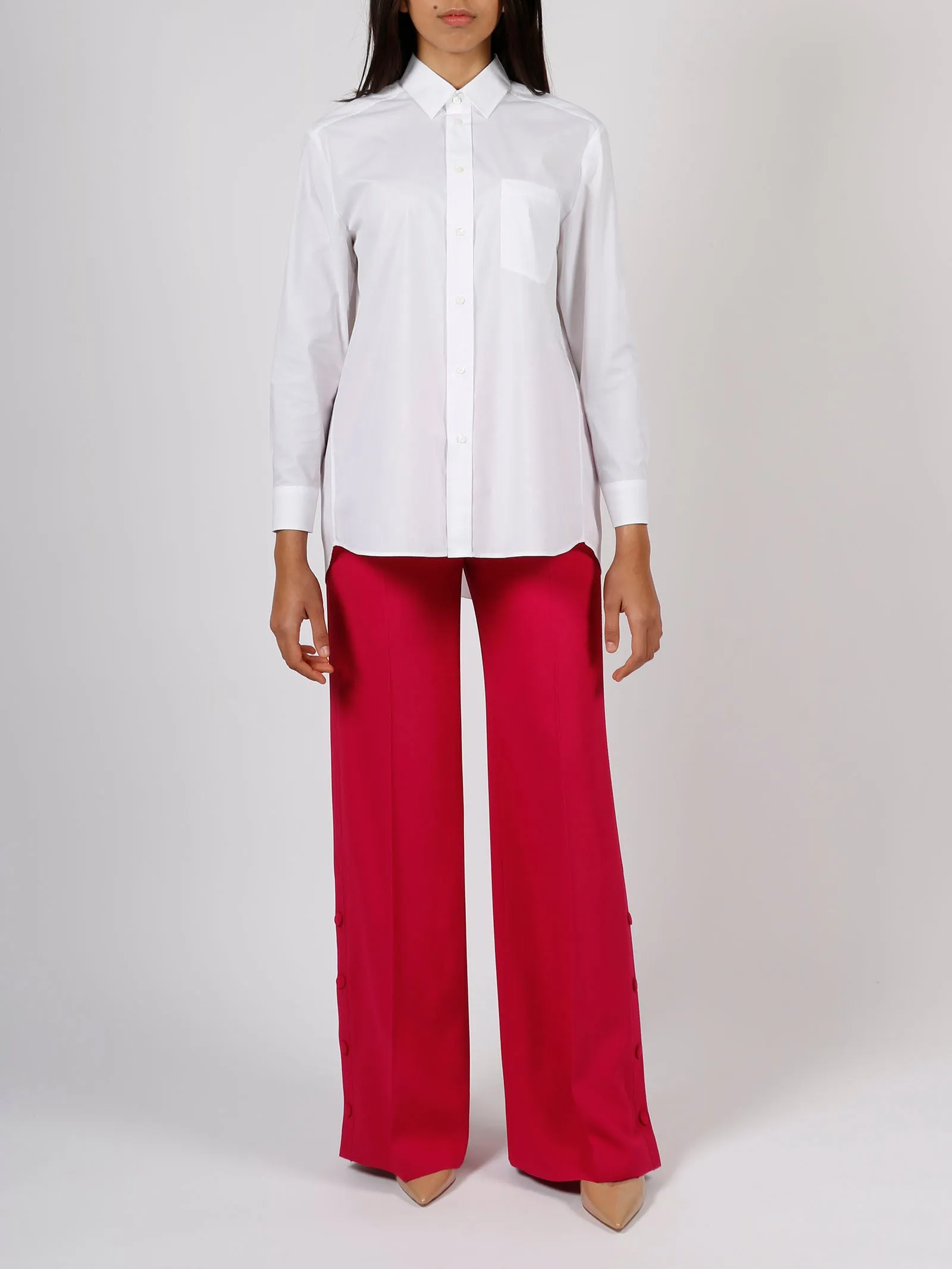 REDValentino Pleated Buttoned Poplin Shirt