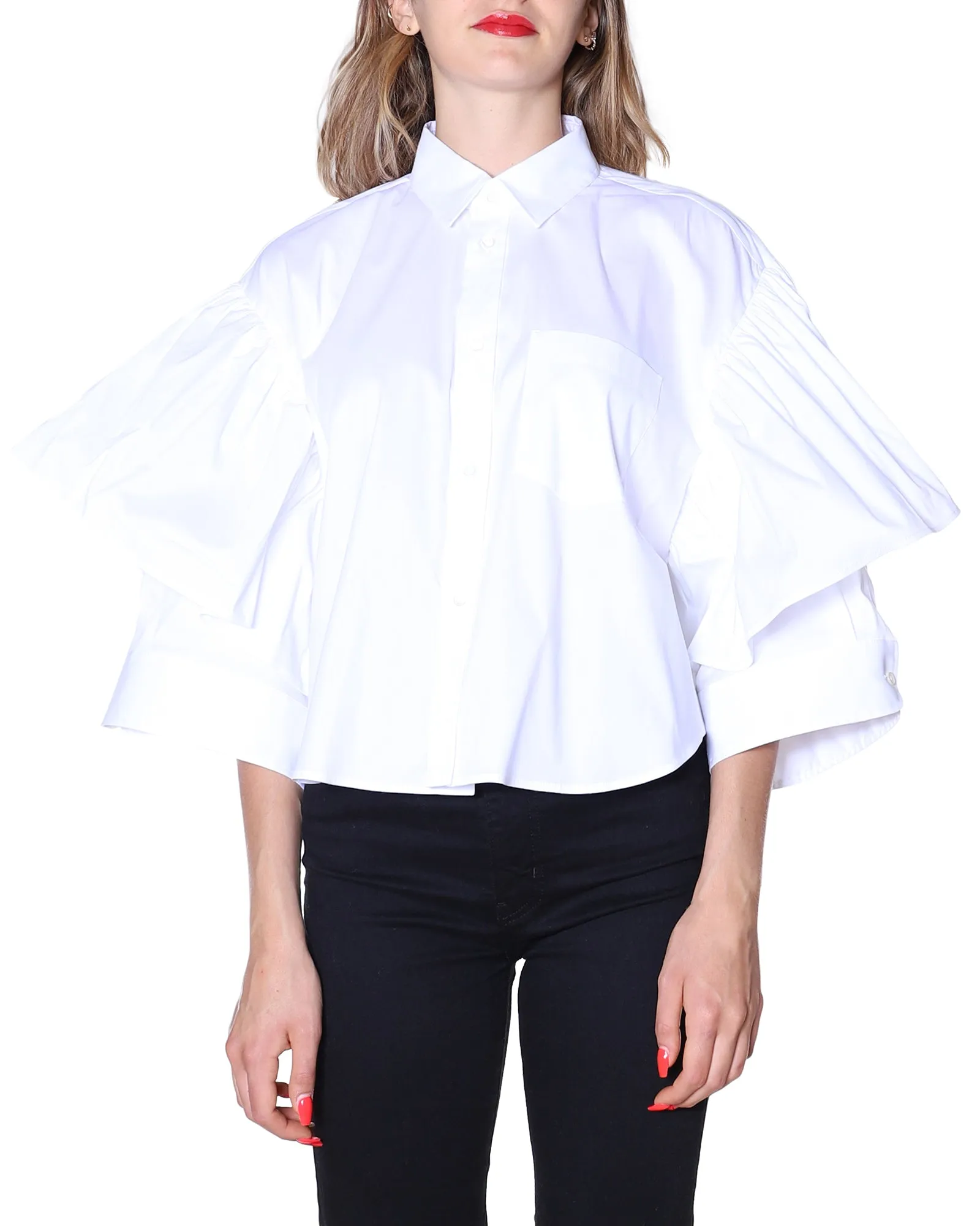 REDValentino Ruffle Detail Shirt
