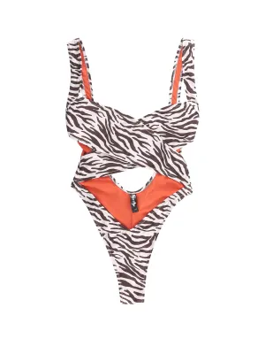 Reina Olga Exotica Cut-Out Open Back Swimsuit
