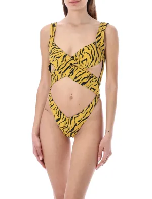 Reina Olga Exotica Cut-Out Open Back Swimsuit
