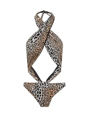 Reina Olga Showpony Cut-Out Halterneck Swimsuit