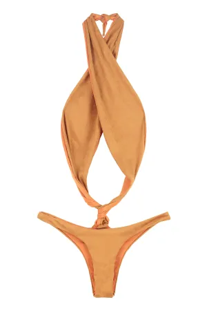 Reina Olga Showpony Cut-Out Halterneck Swimsuit
