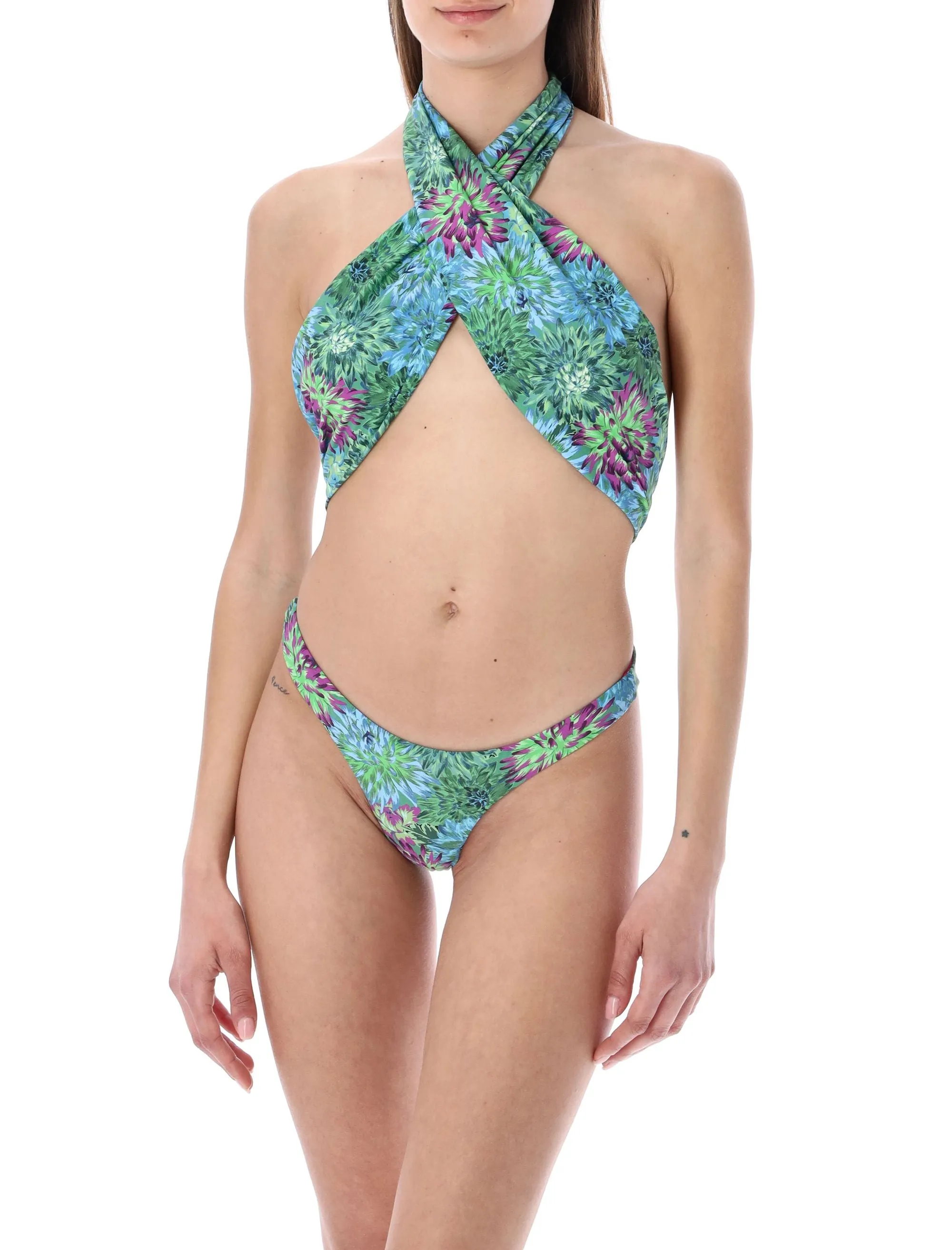 Reina Olga Showpony Cut-Out Halterneck Swimsuit