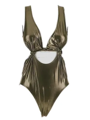 Rick Owens Cut-Out Metallic Swimsuit