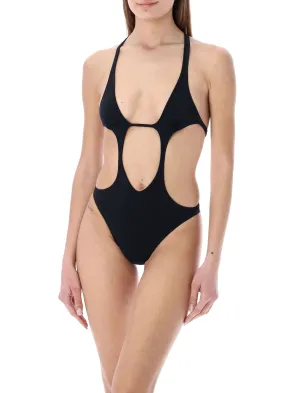Rick Owens Fog Triangle Cup Cut-Out Swimsuit
