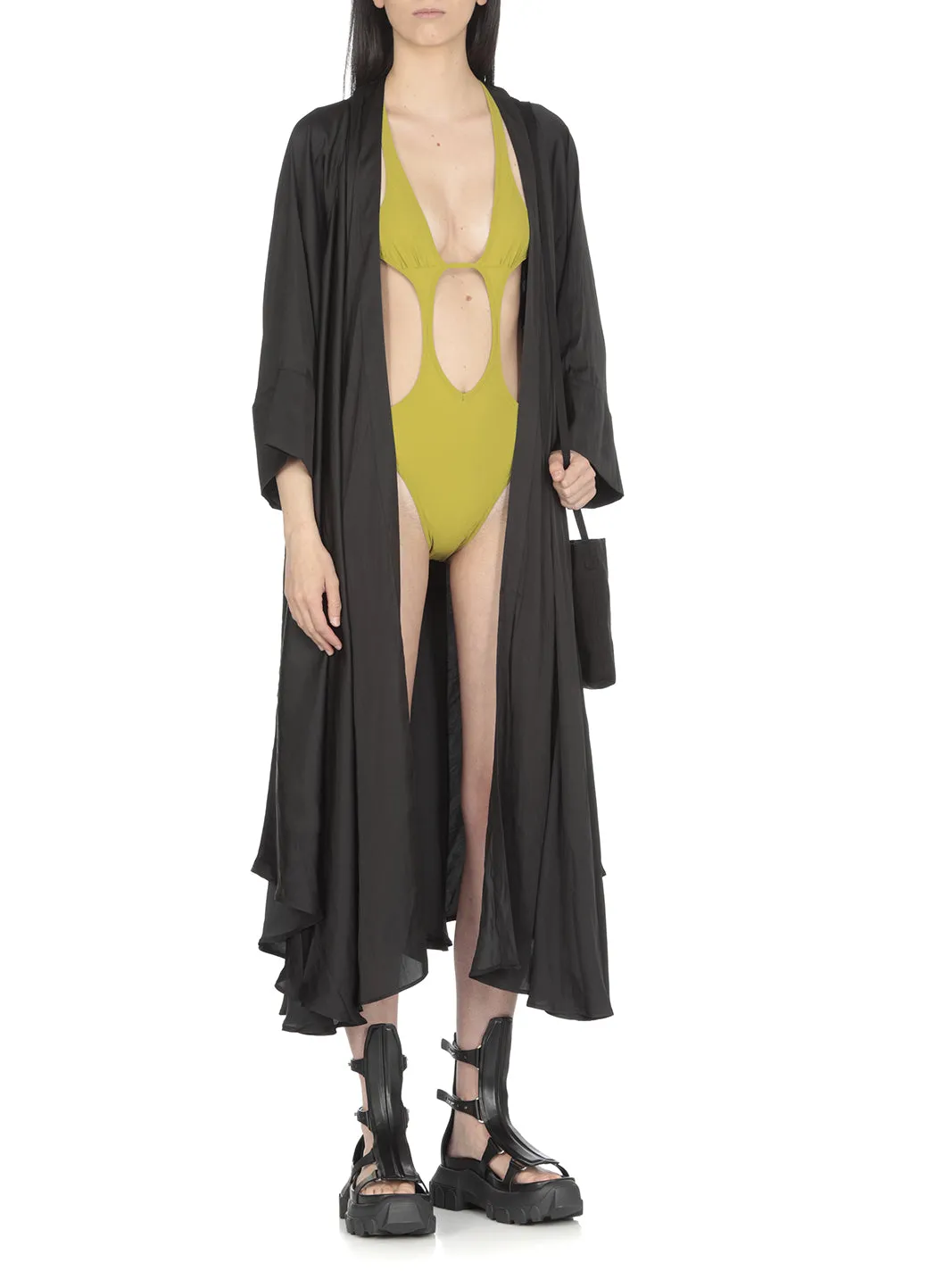 Rick Owens Fog Triangle Cup Cut-Out Swimsuit