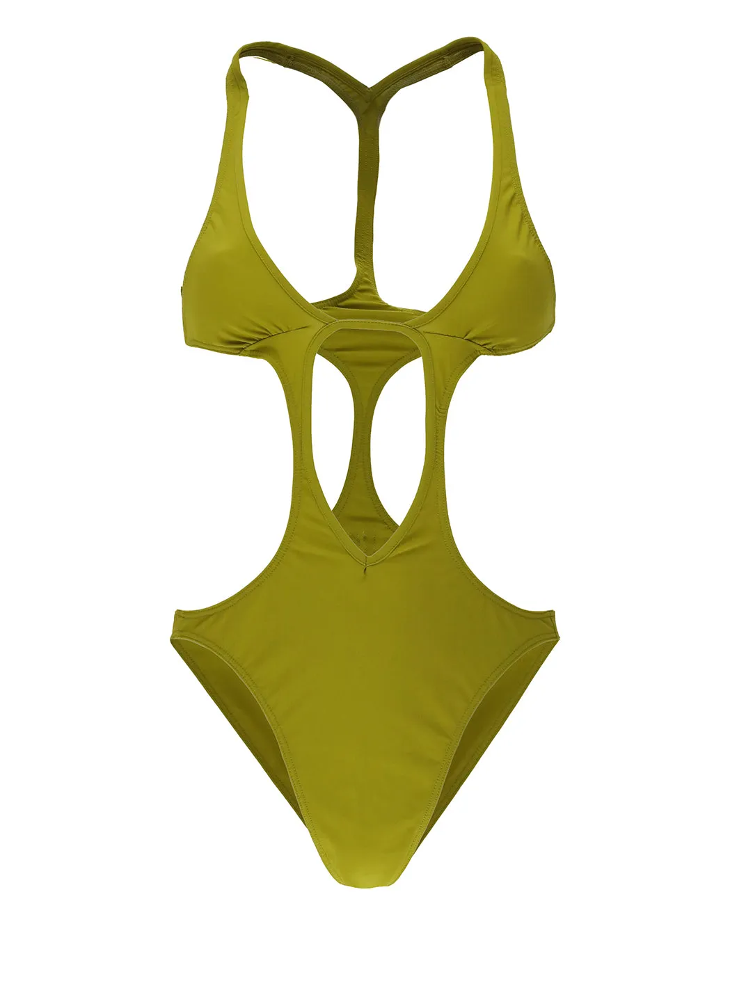 Rick Owens Fog Triangle Cup Cut-Out Swimsuit