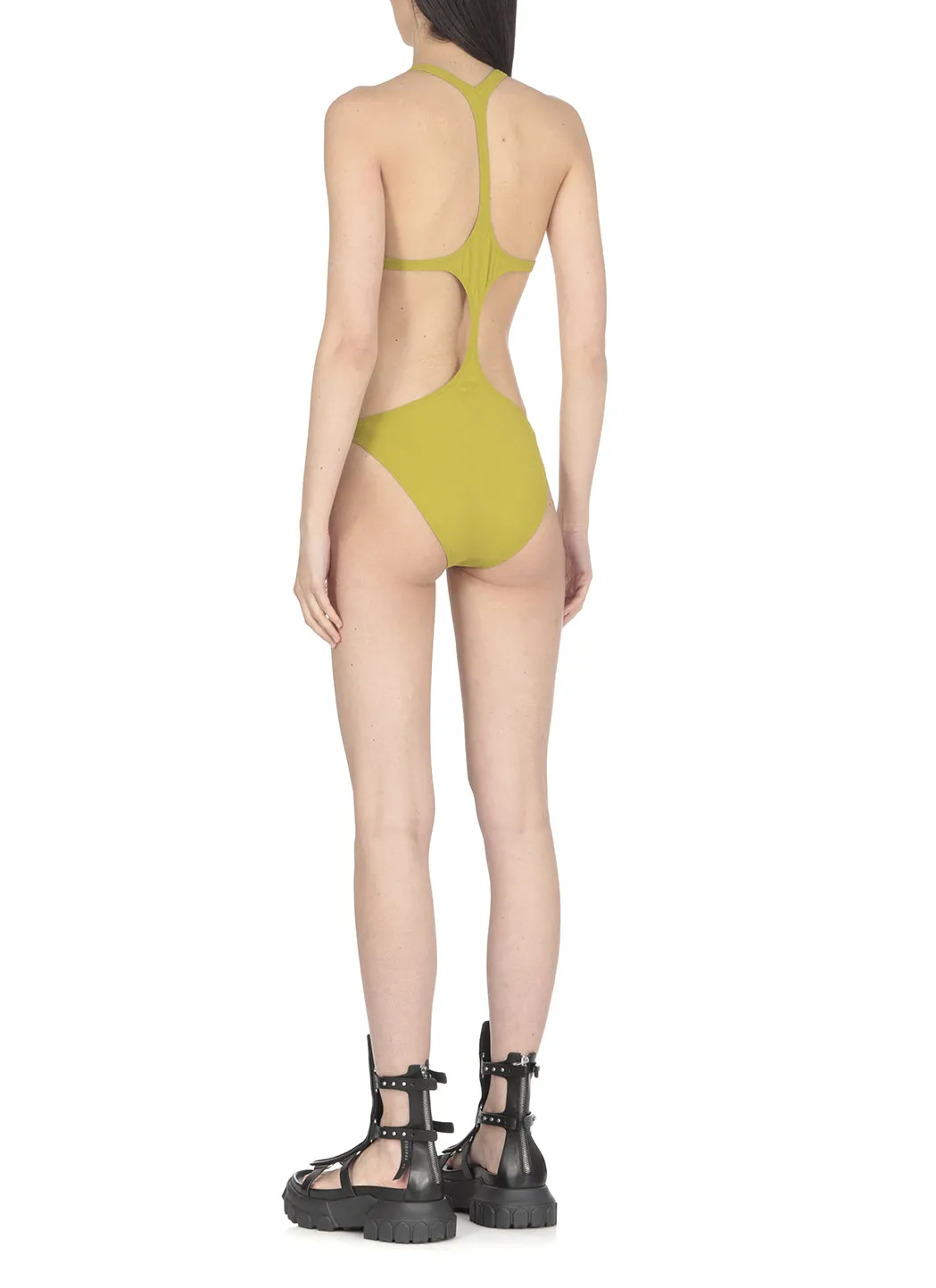 Rick Owens Fog Triangle Cup Cut-Out Swimsuit